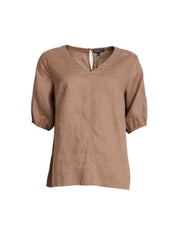 Anna Linen Top - Mocha