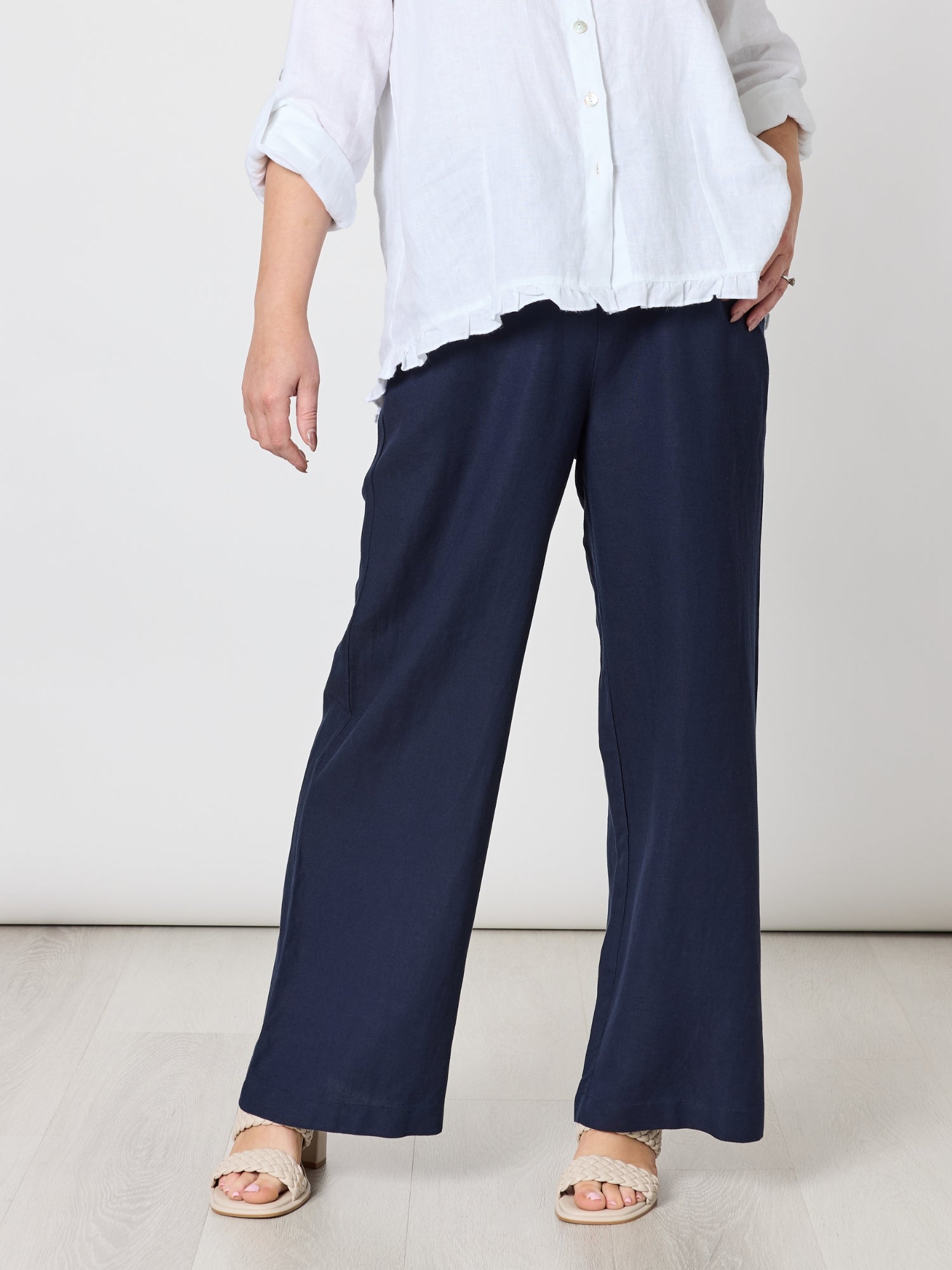 Luella Linen Pant - Navy