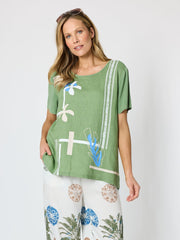 Bay Leaf Top - Fern Multi