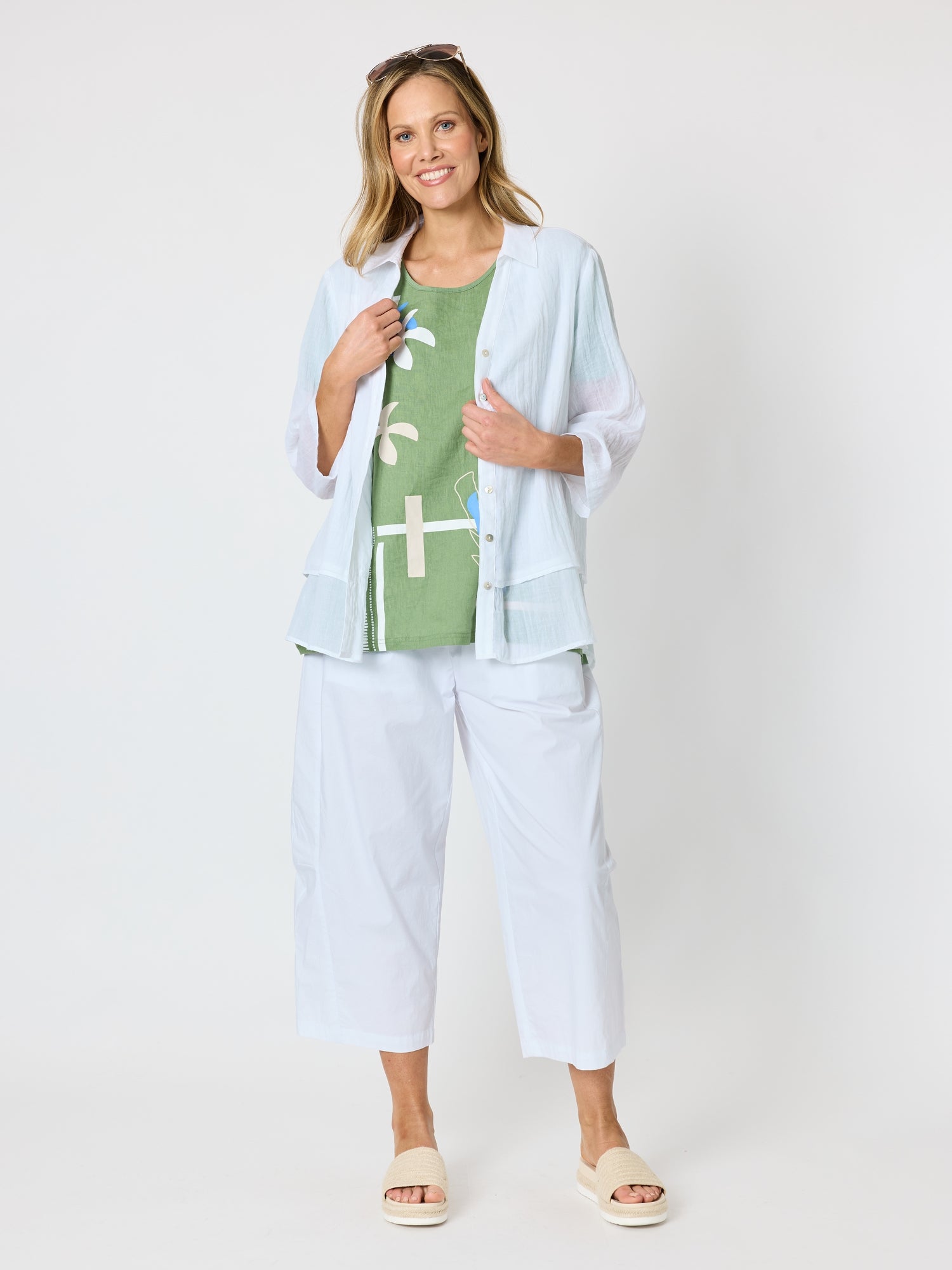Bay Leaf Top - Fern Multi
