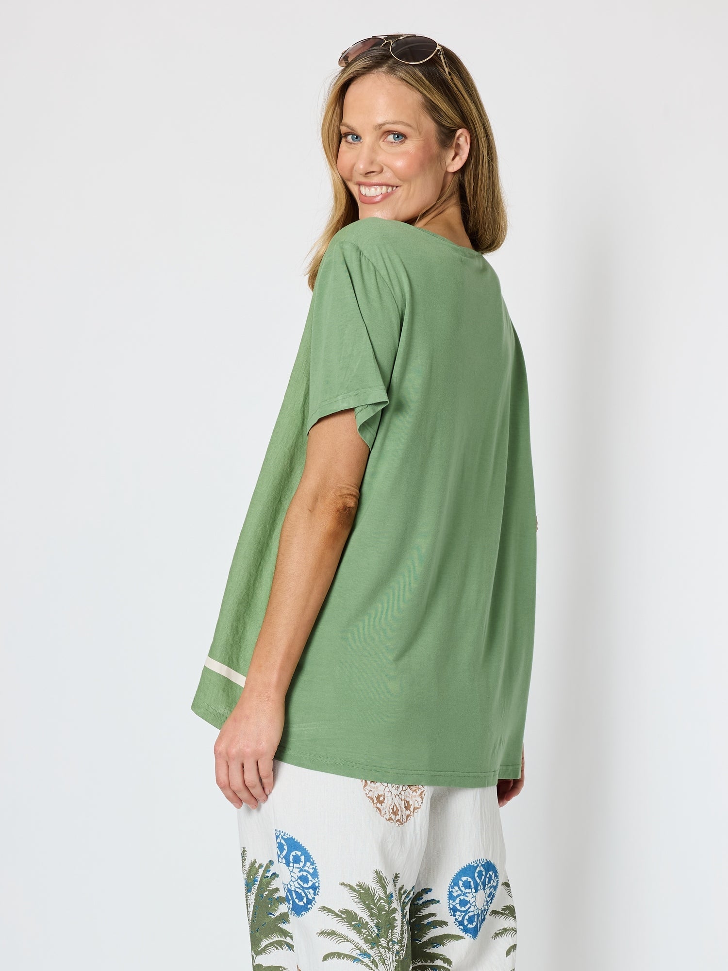 Bay Leaf Top - Fern Multi