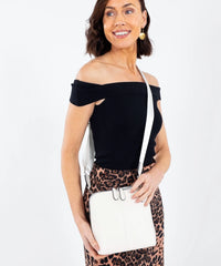 Sassy Duck Bianca Cross Body Bag in White detail view