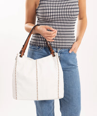 Sassy Duck Margot Shoulder Bag in White styled shot