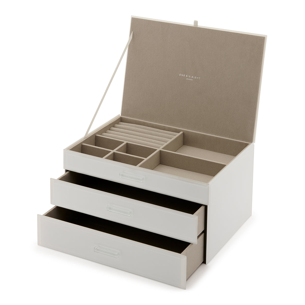 GABRIELLA White XL Glass Jewellery Box