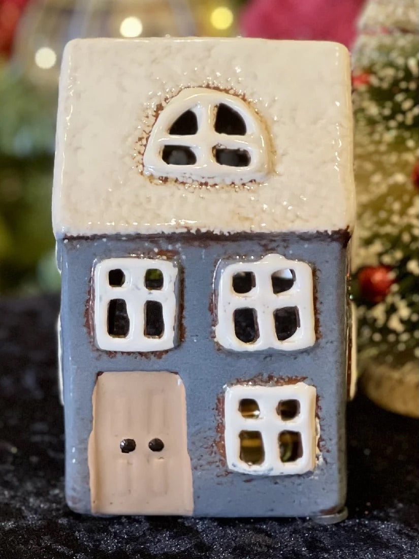 Tealight House Navy 12cm