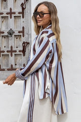 Portofino Pearl Satin Shirt - Blue