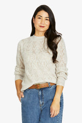 Jump Pointelle Scallop Pullover - Pearl