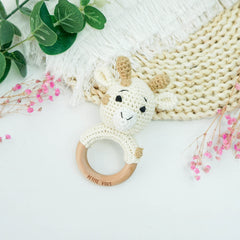 Petite Vous Percy Giraffe Crochet Ring Rattle