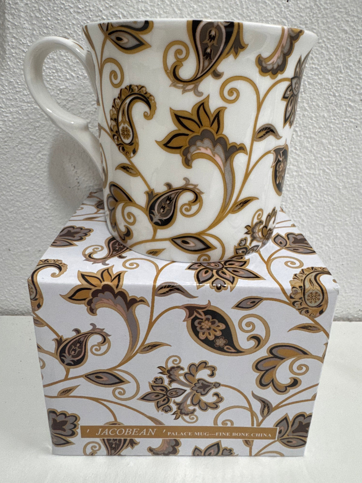 Jacobean White Ceramic Mug
