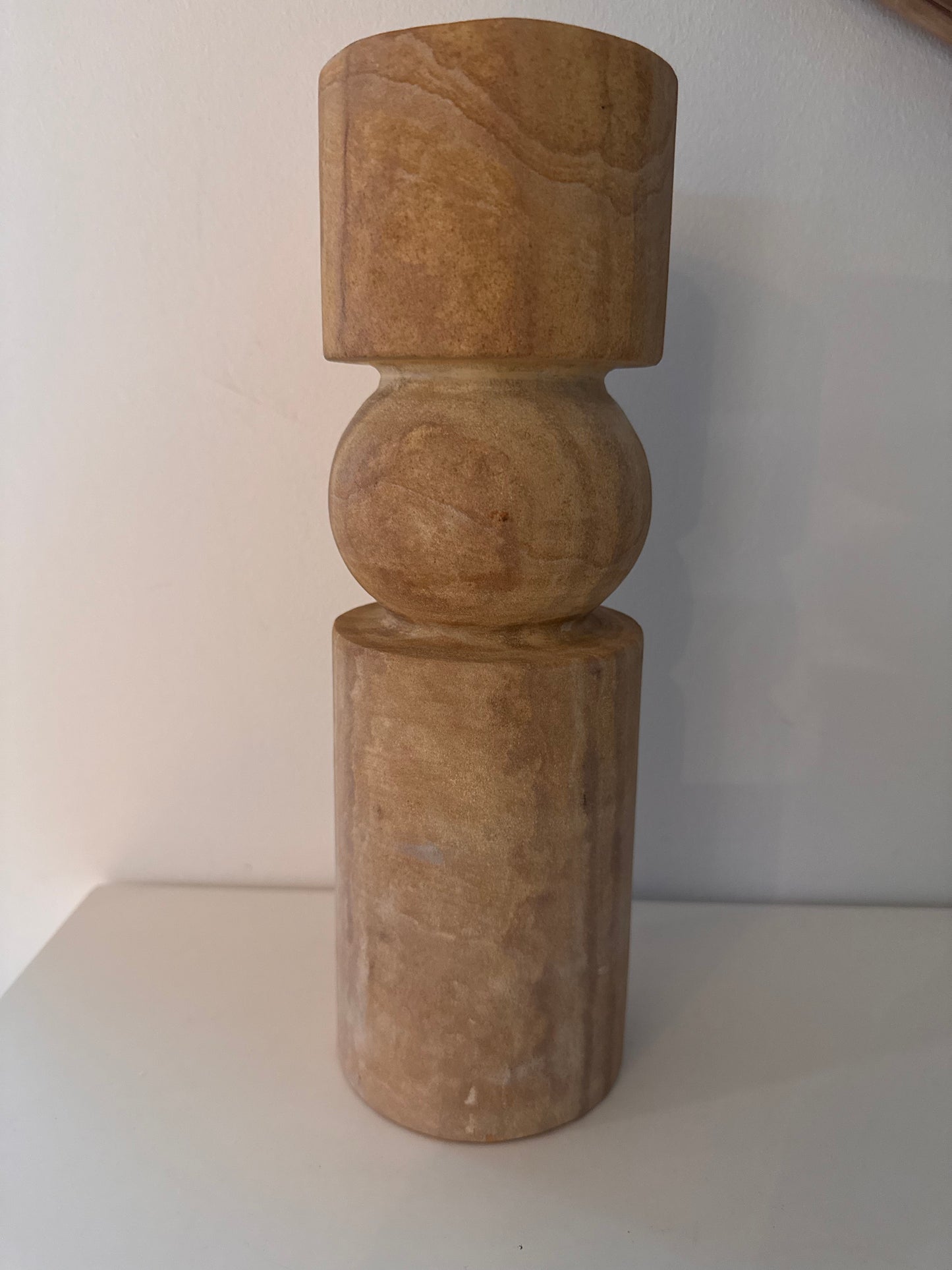 Natural Sandstone Candle Holder - Large