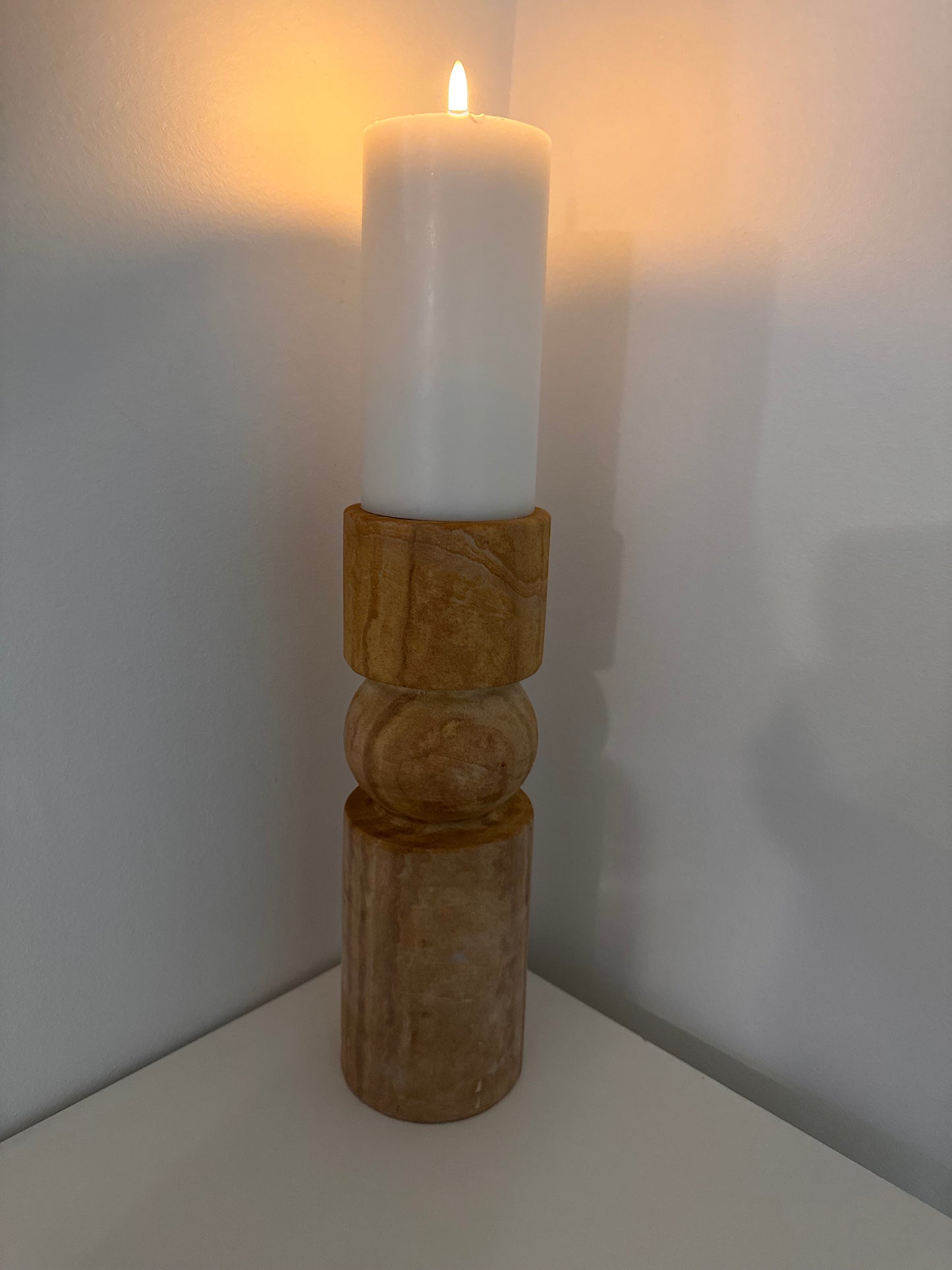 Natural Sandstone Candle Holder - Large