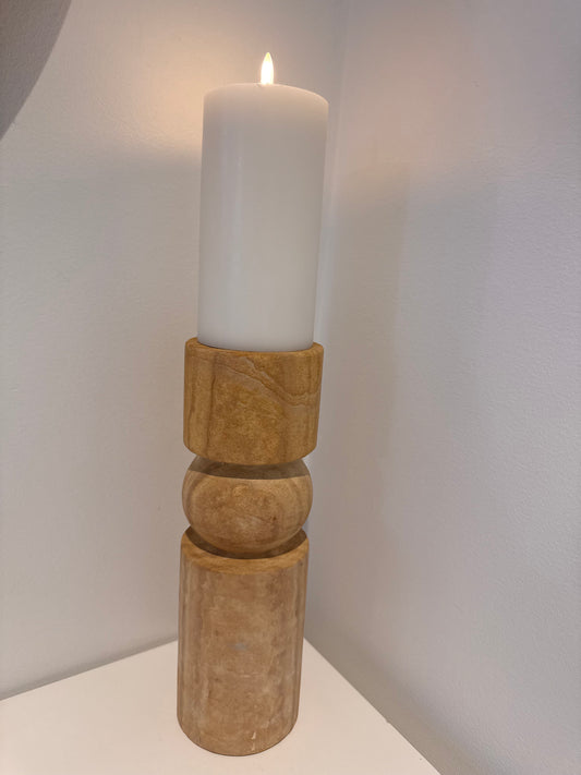 Natural Sandstone Candle Holder - Large