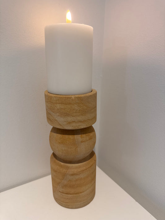 Natural Sandstone Candle Holder - Small