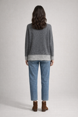 Fria Two Tone Rib Jumper - Charcoal