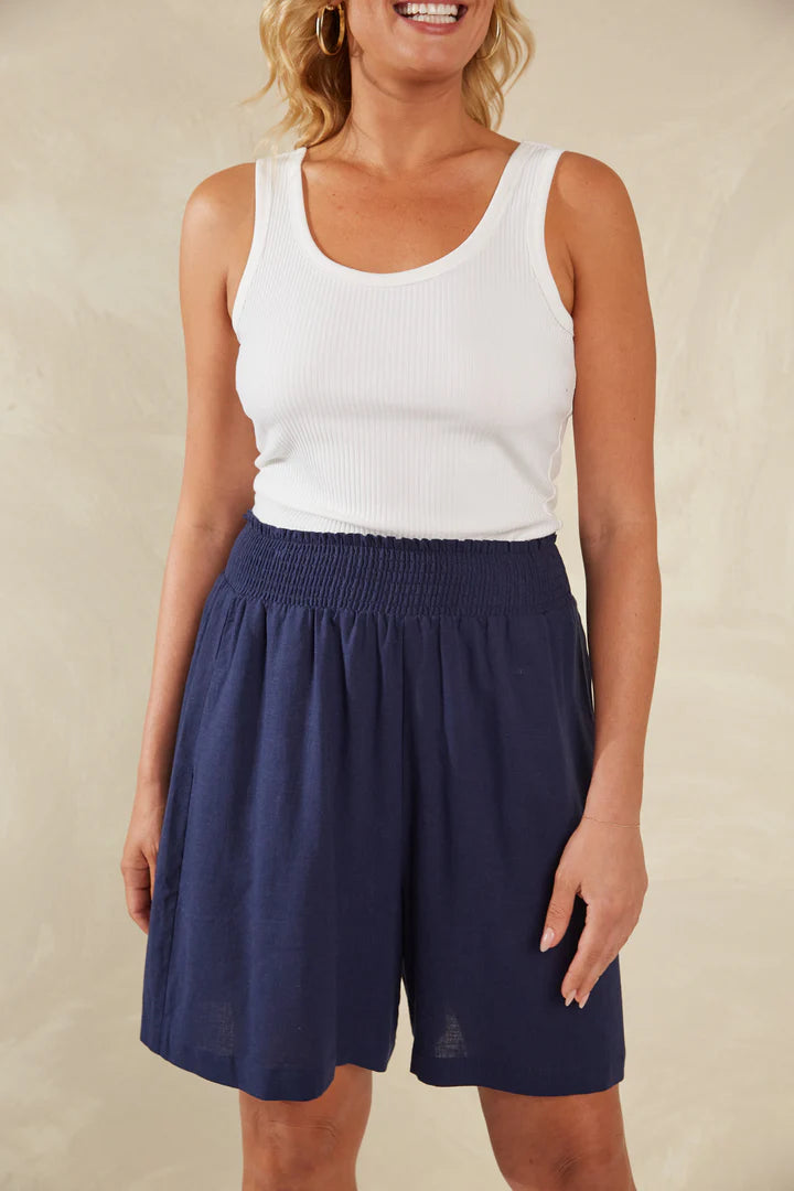 Summer Essentials Linen Shorts - Navy