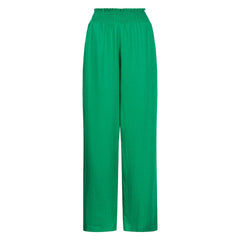 Linen Blend Wide Leg Pants - Green