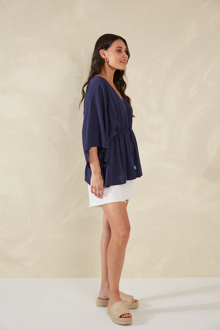 Summer Tie Top - Navy Blue