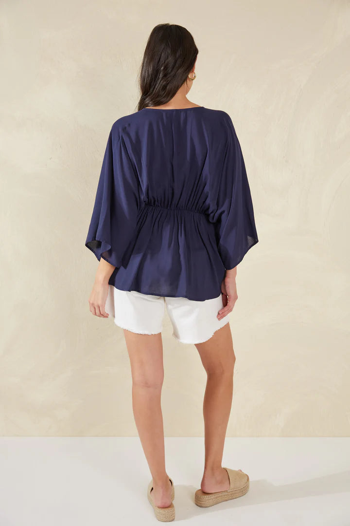 Summer Tie Top - Navy Blue