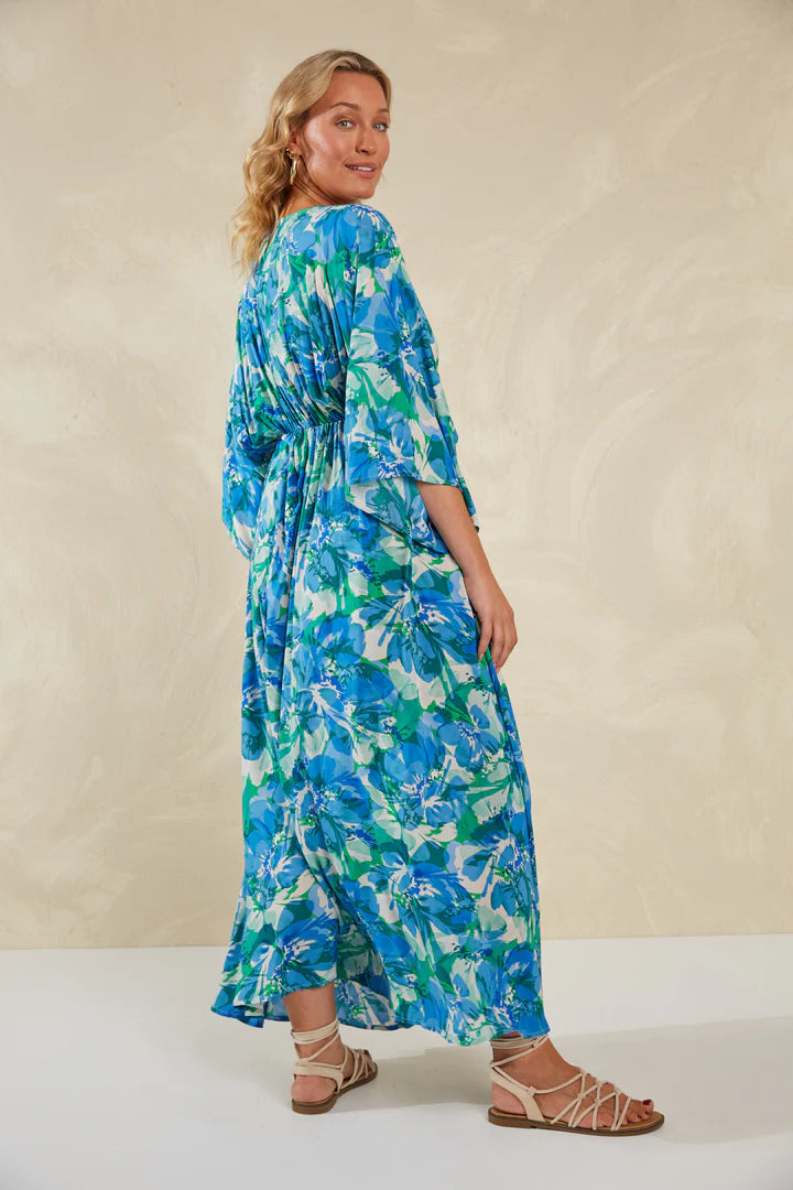 Bohemian Printed Tie Maxi Dress