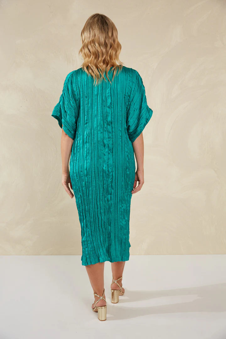 Plissé Dress - Aqua