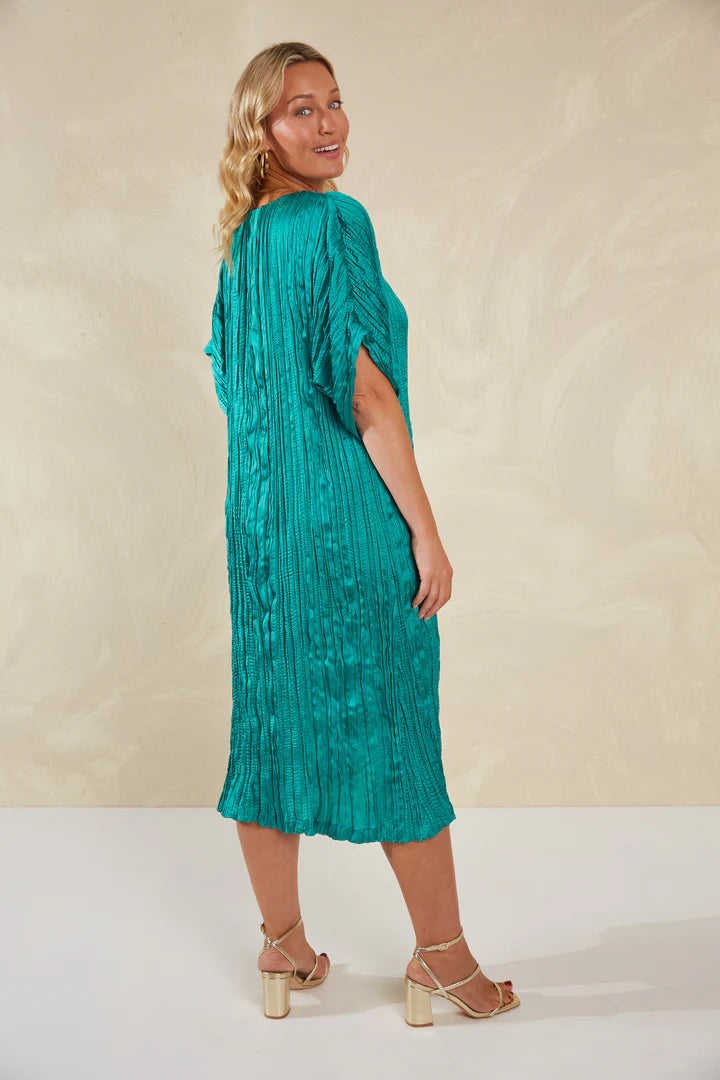 Plissé Dress - Aqua