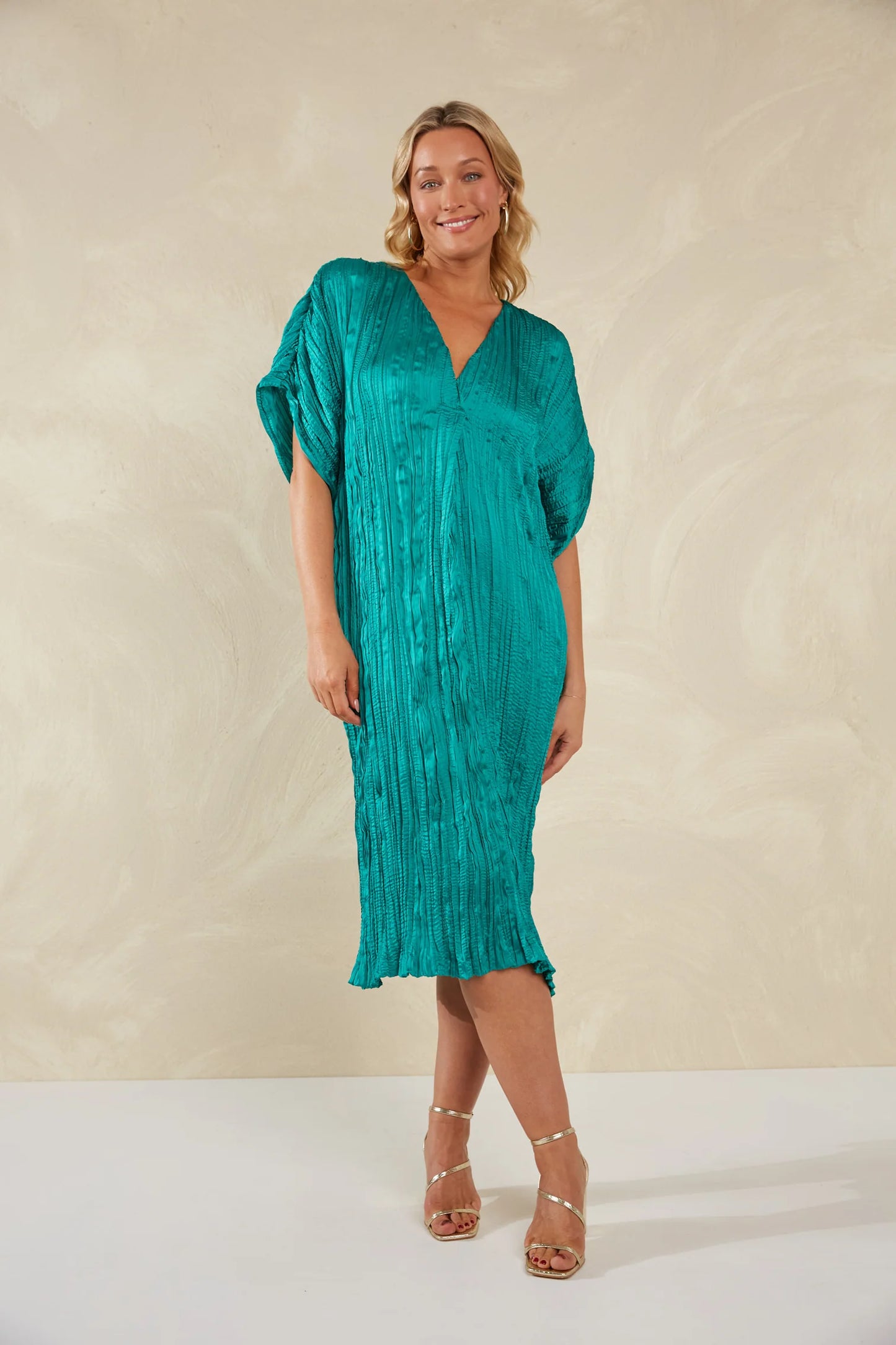 Plissé Dress - Aqua