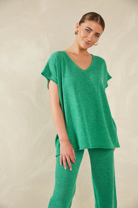 Relaxed Fit Knit Top - Green