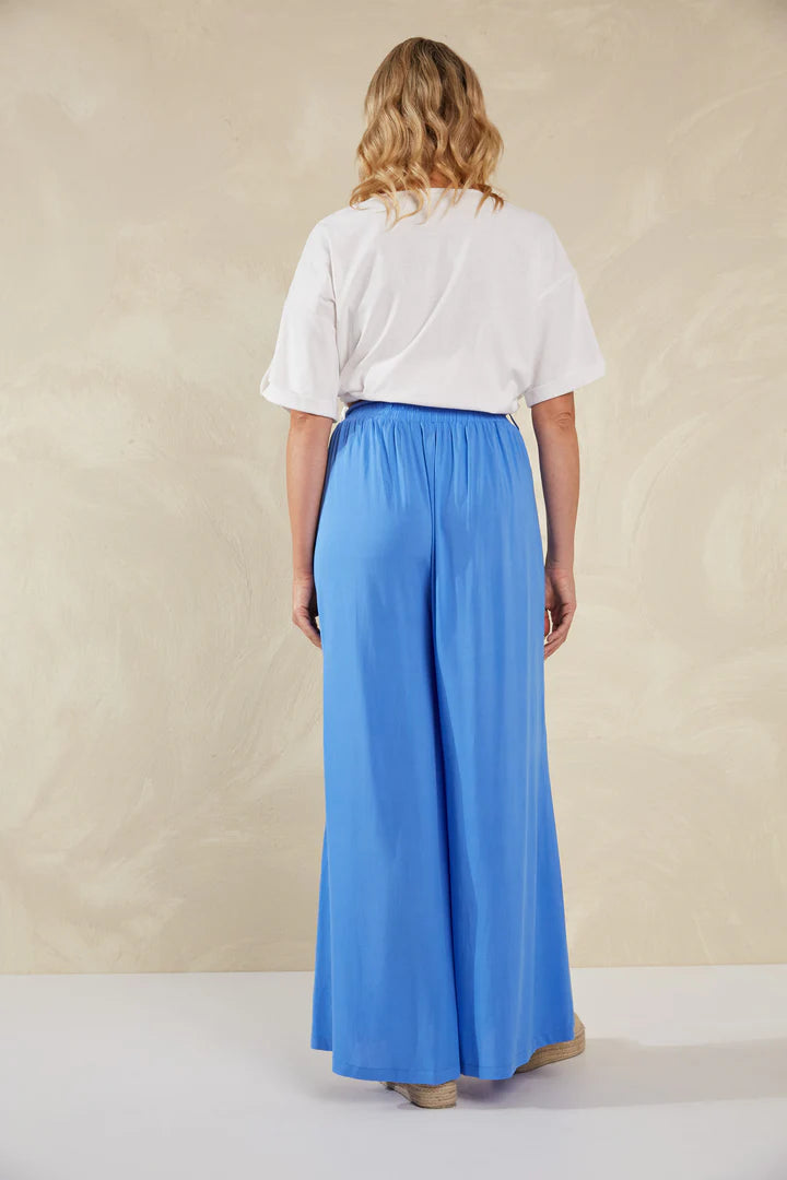 High-Waisted Wide-Leg Pants - Blue