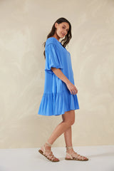 Flirty Mini Dress - Blue