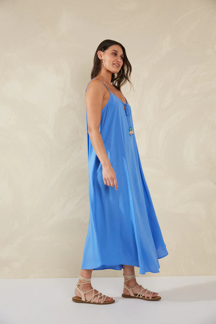 Ankle-Length Tank Dress - Blue