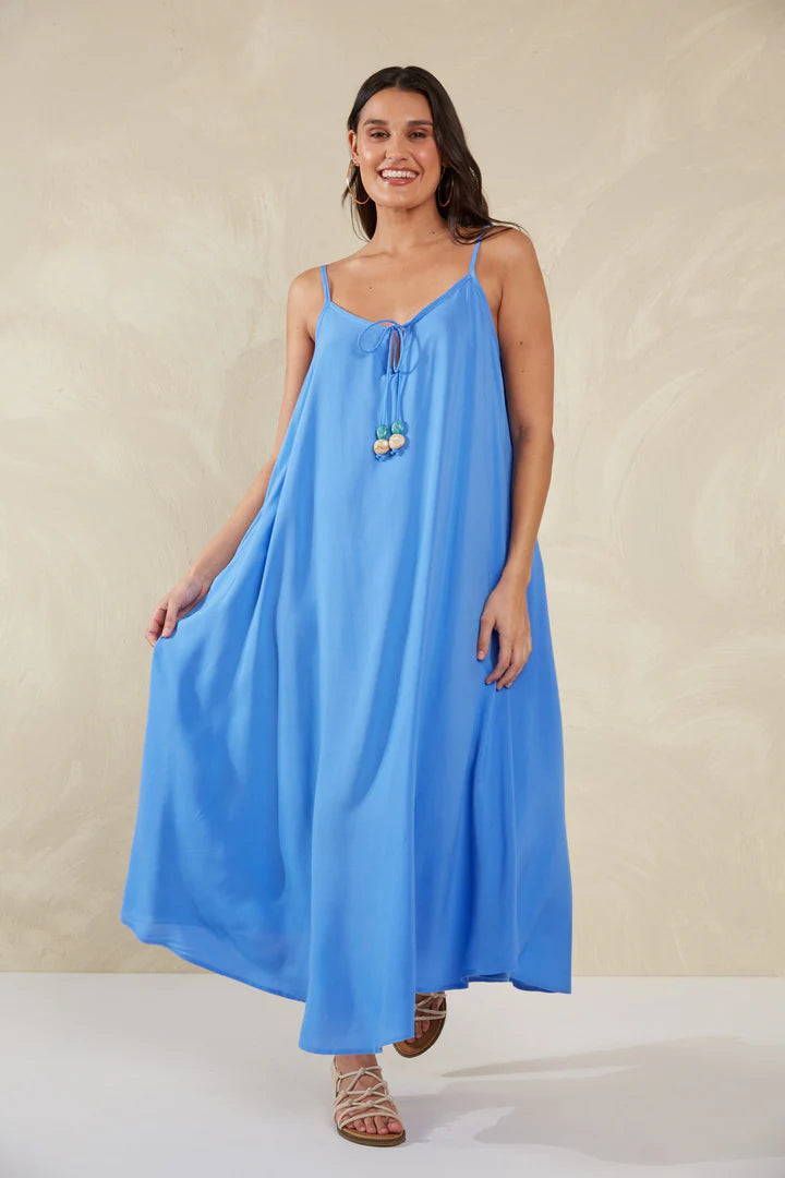 Ankle-Length Tank Dress - Blue