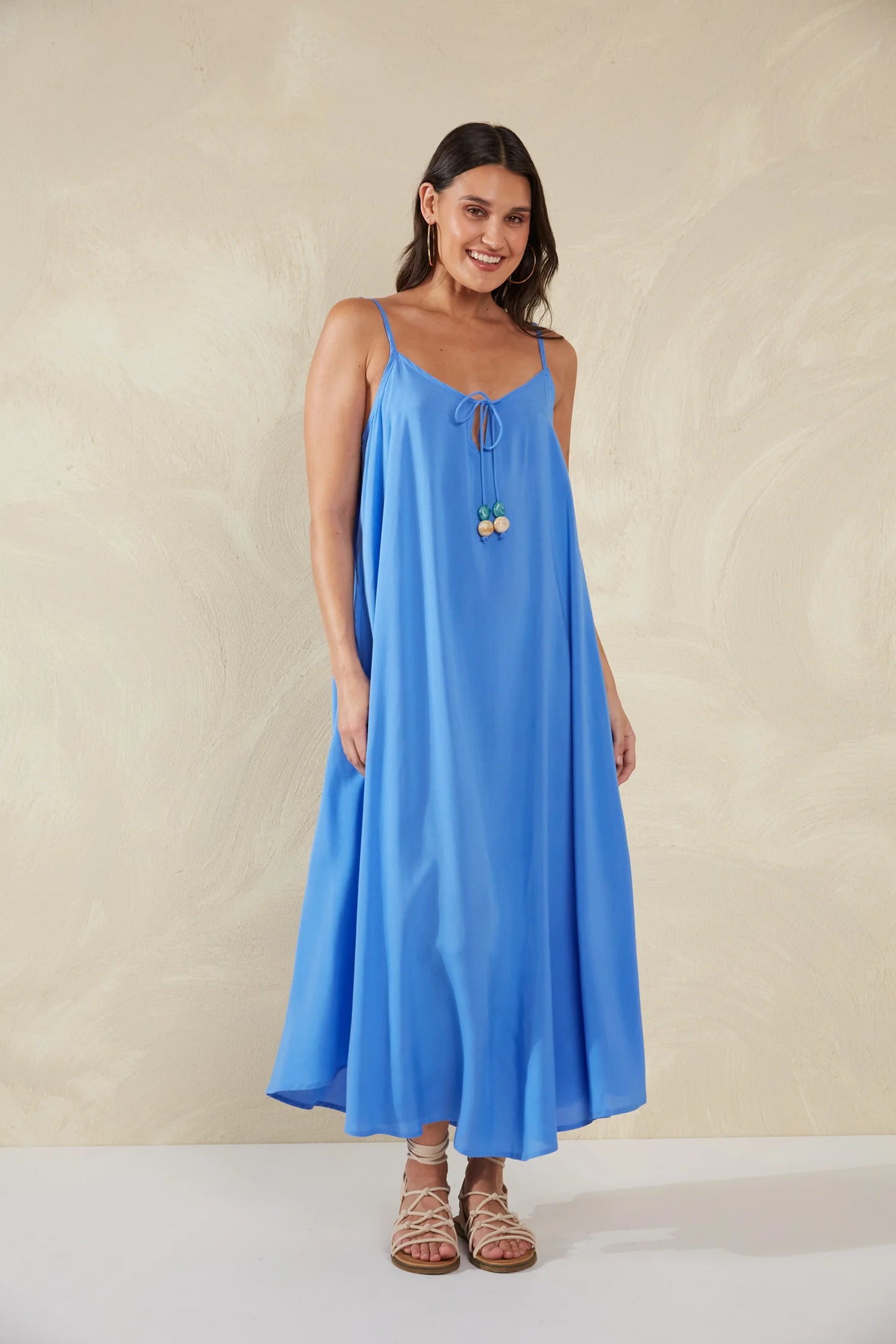 Ankle-Length Tank Dress - Blue