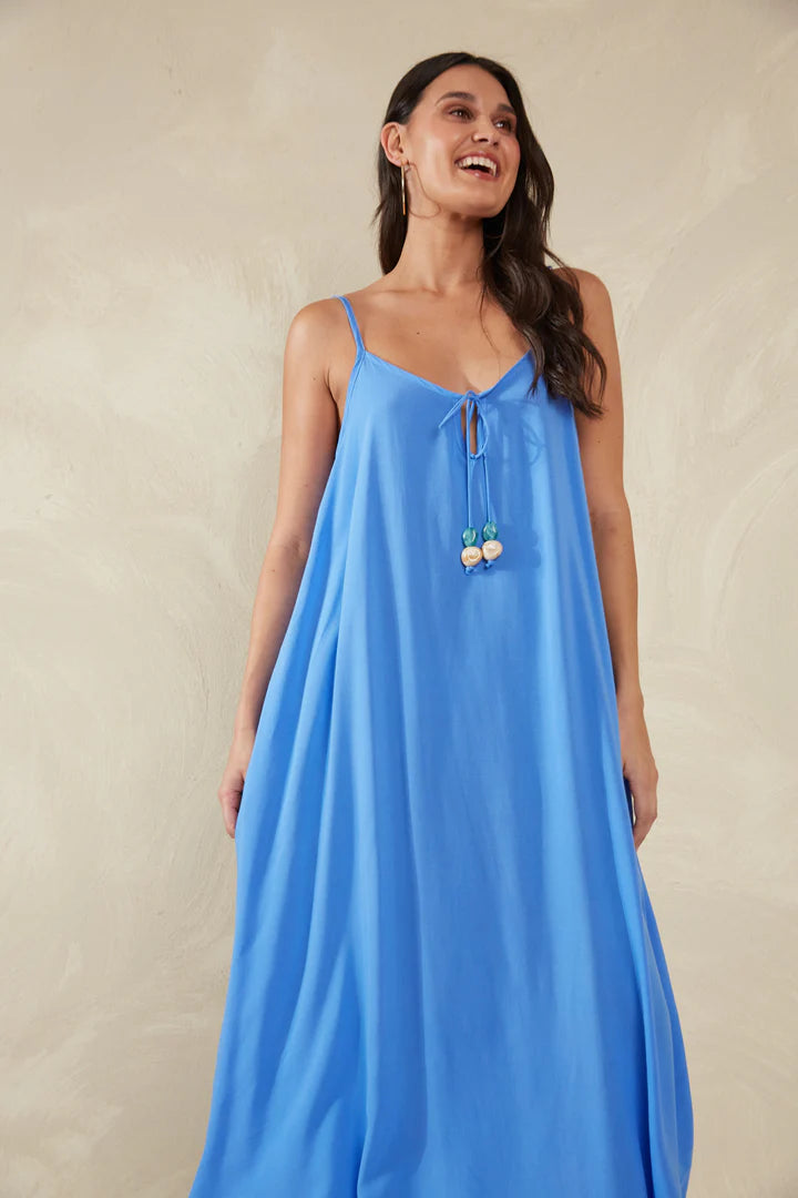 Ankle-Length Tank Dress - Blue