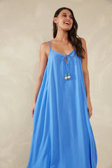 Ankle-Length Tank Dress - Blue
