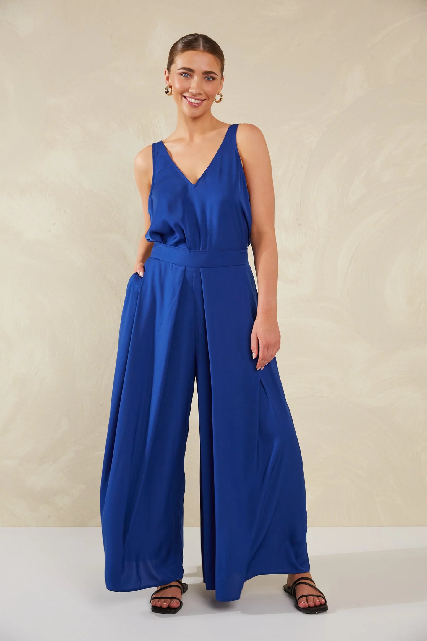 Luxe Wide Leg Pants - Blue