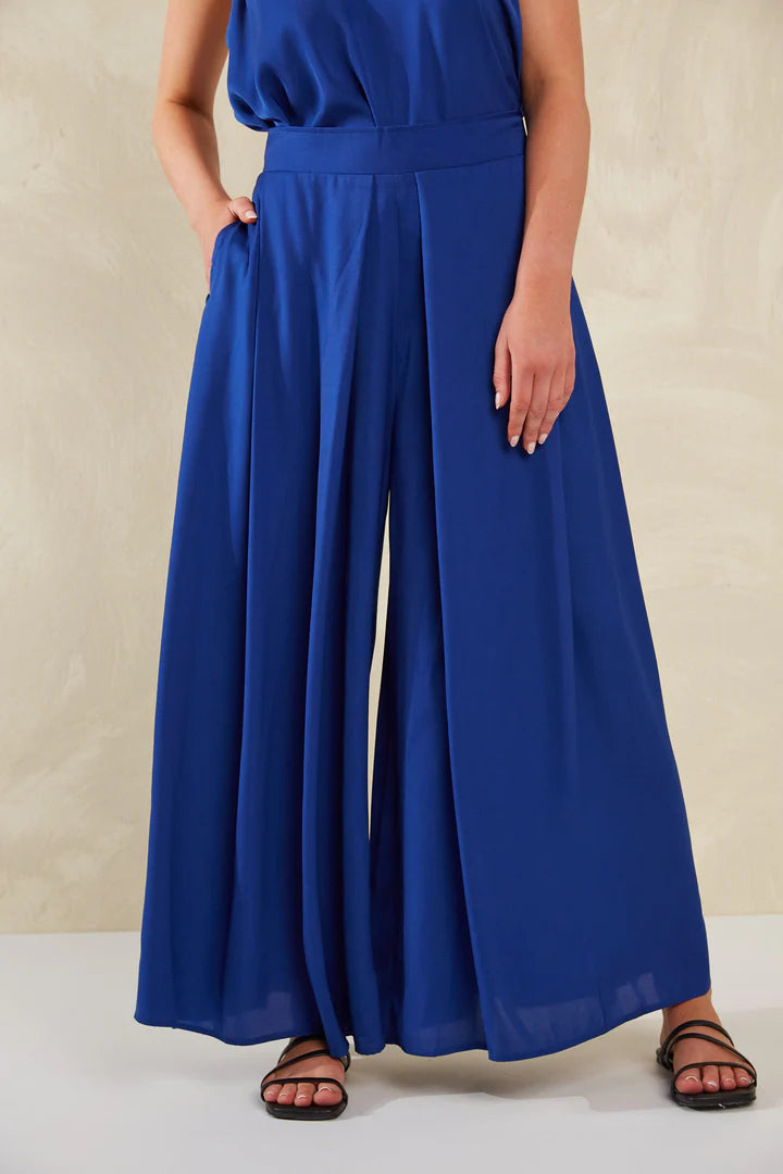 Luxe Wide Leg Pants - Blue