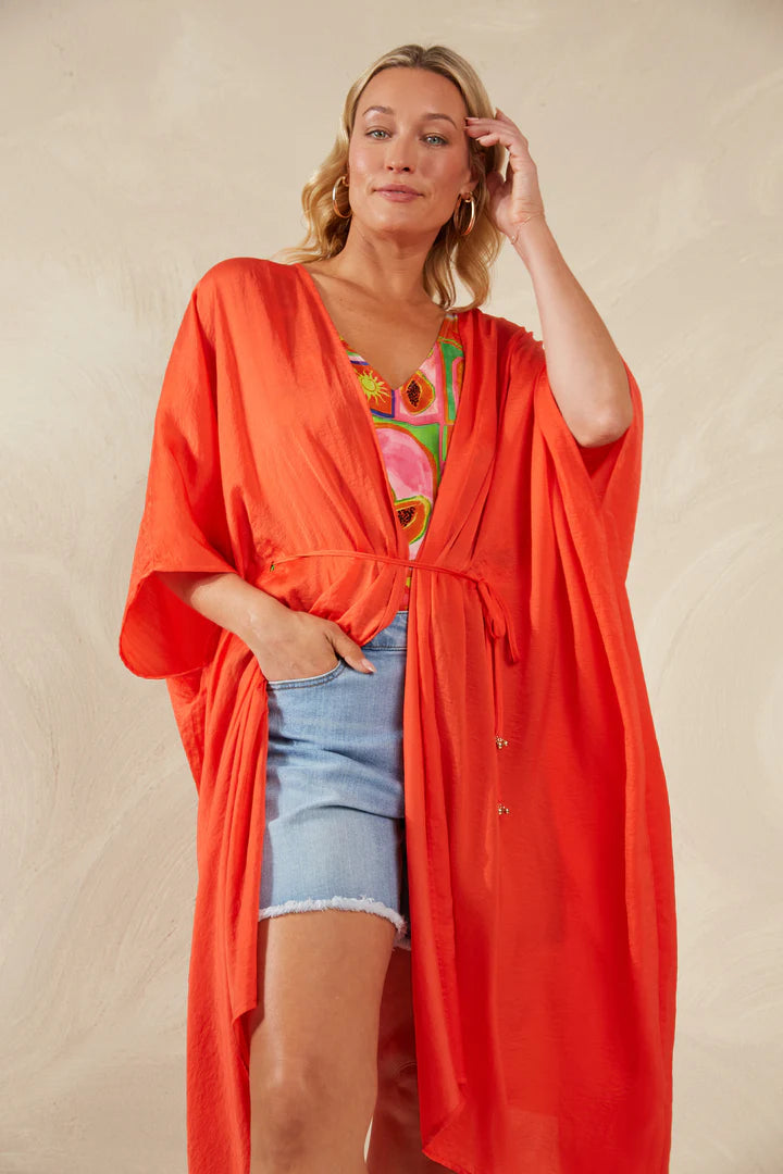 Flowy Kimono Cape - Aperol