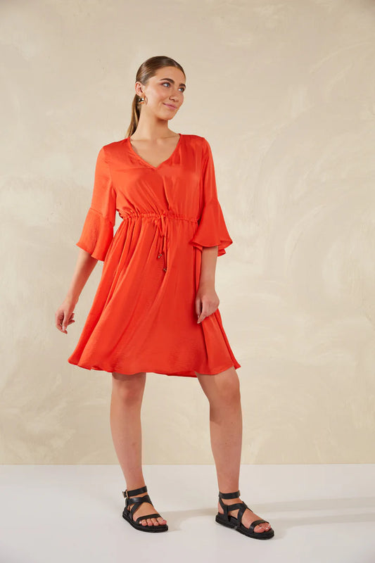 Tie-Waist Mini Dress - Aperol