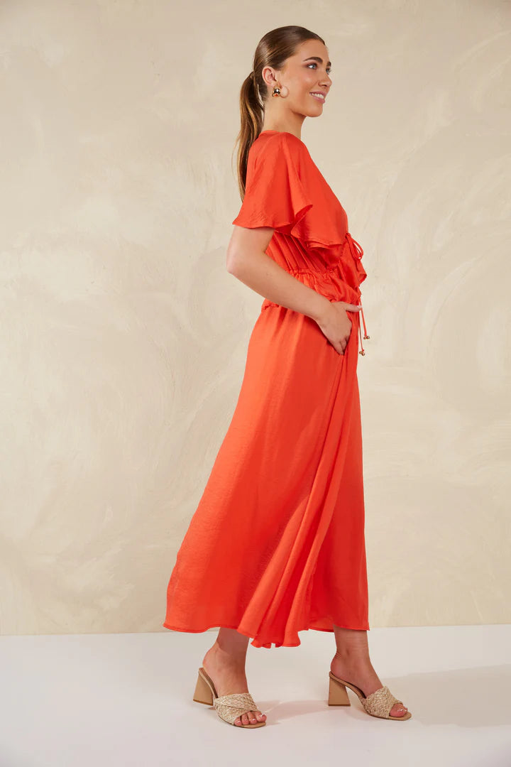 Frill Maxi Dress  - Aperol