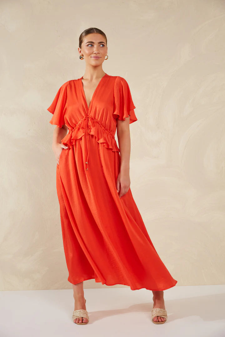 Frill Maxi Dress  - Aperol