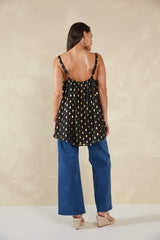 Gold Foil Tank Top  -  Black