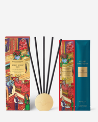 Glasshouse Christmas Scent Scene Duo with gold vessel and Night Before Christmas and Velvet Rhapsody Scent Stems
