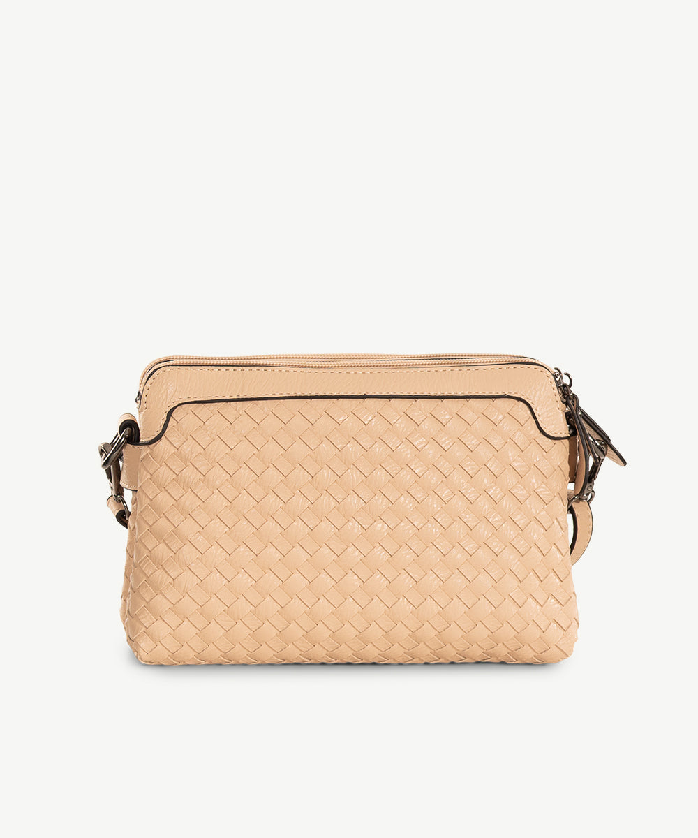 Sassy Duck Riley Cross Body Bag in Beige interior view