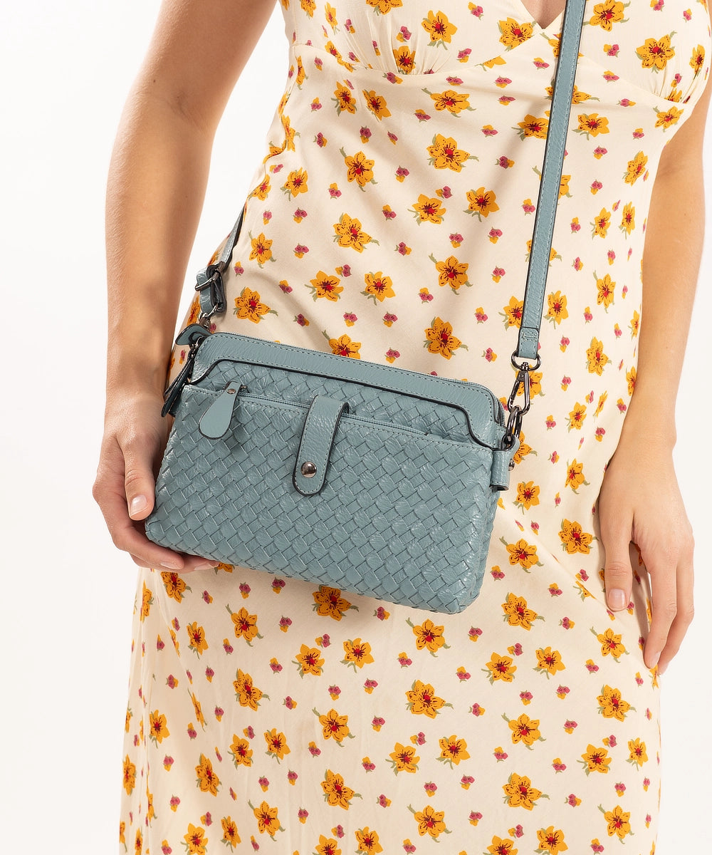Sassy Duck Riley Cross Body Bag in Blue detail view