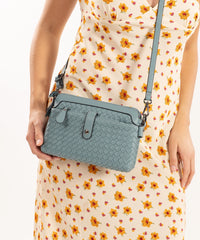 Sassy Duck Riley Cross Body Bag in Blue detail view