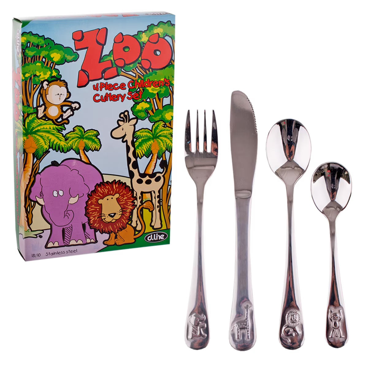 Kids Cutlery Set 4-Piece Zoo