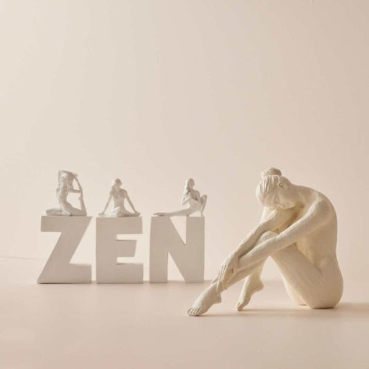 Zen Sculpture Yoga Pose Decorative Letters for Peaceful Decor