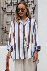 Portofino Pearl Satin Shirt - Blue