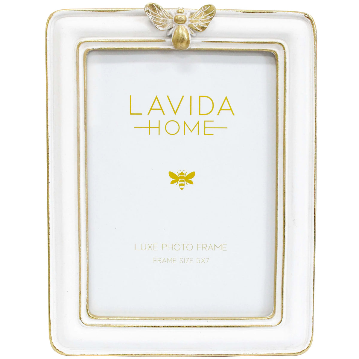 Frame 5x7 Bee White Gold