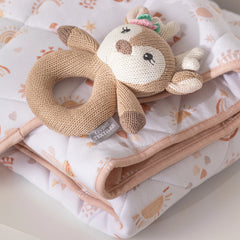 Ava the Fawn Knitted Ring Rattle